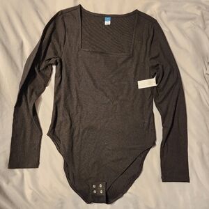 NWT Old Navy Large Black Squareneck Bodysuit